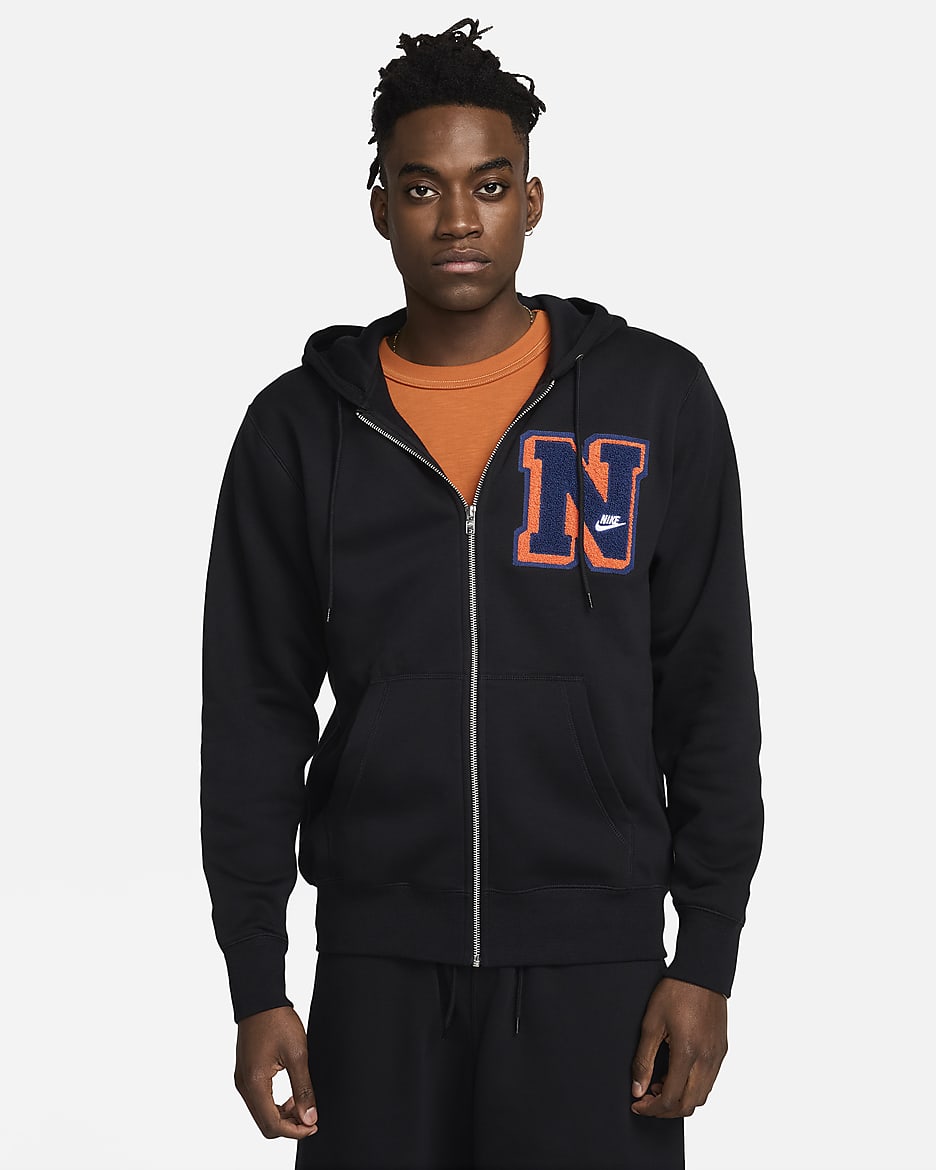 Nike mens jersey club full zip hoodie best sale